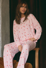 Z-Supply Mira Heart Long Sleeve Top in Pink Marshmallow