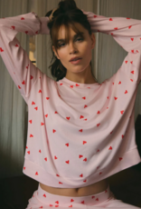 Z-Supply Mira Heart Long Sleeve Top in Pink Marshmallow