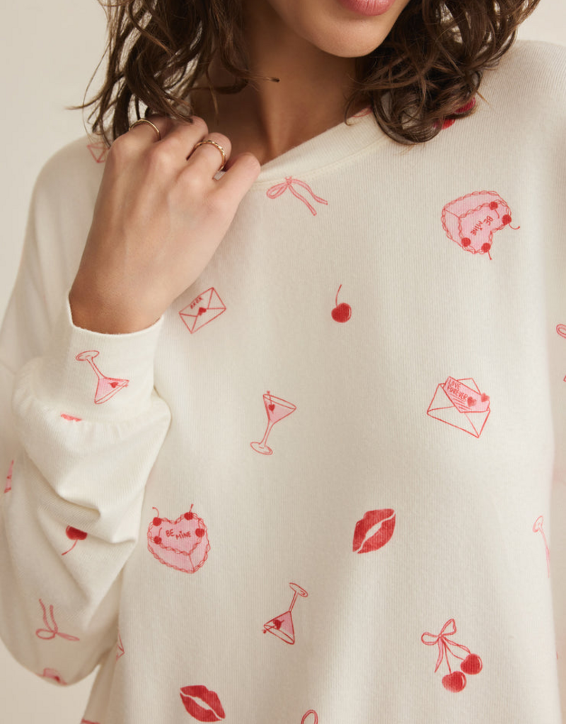 Z-Supply Mira Sweet Things Long Sleeve Top in Vanilla Ice