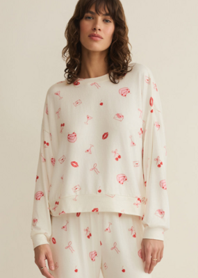 Z-Supply Mira Sweet Things Long Sleeve Top in Vanilla Ice