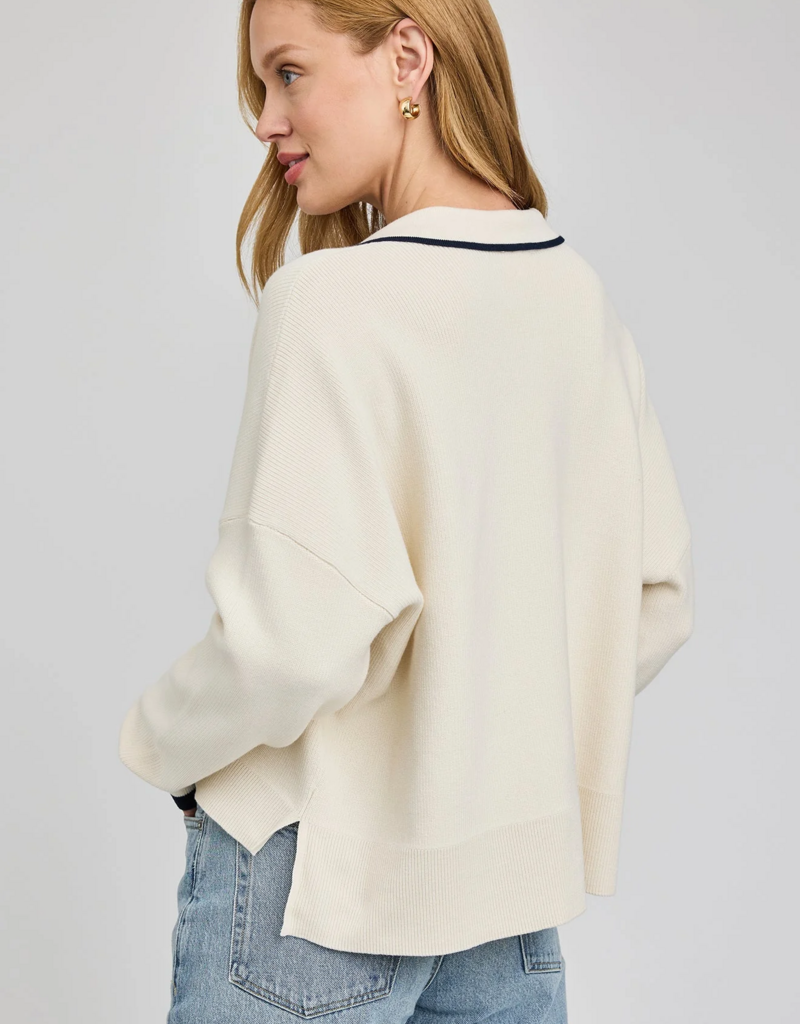 Gentle Fawn Tristan V-Neck Sweater in Cream