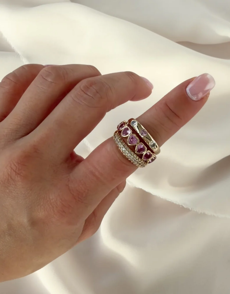 Olive and Piper Sweet Heart Rings (Set of 3)