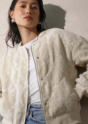 Greylin Micah Embroidered Quilted Bomber Jacket
