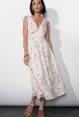 Greylin Sadie Sleeveless Tie Shoulder Midi Dress in Ivory