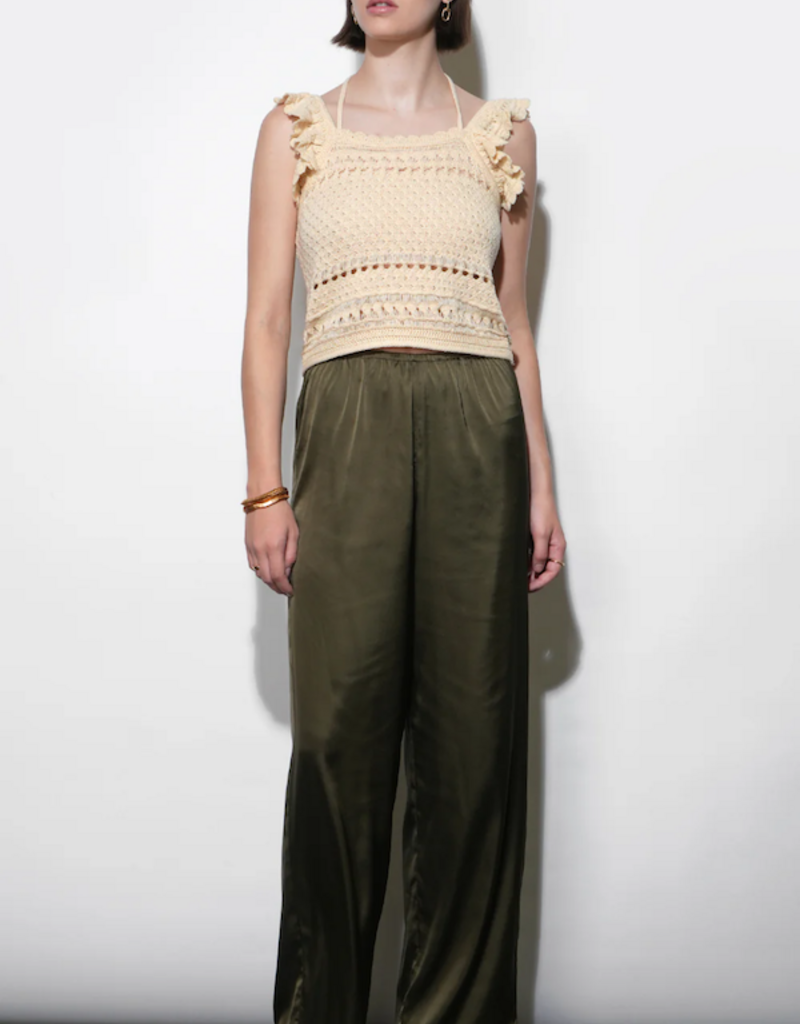 Greylin Fiona Satin Pant in Olive