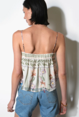 Greylin Taylor Tie Front Sleeveless Top Ivory Combo