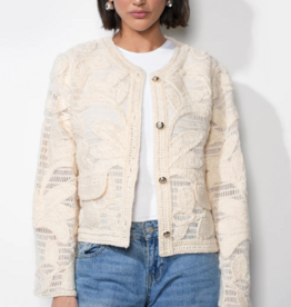 Greylin Sutton Open Crochet Cardigan in Cream