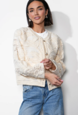 Greylin Sutton Open Crochet Cardigan in Cream