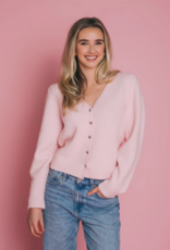 Brunette the Label Valentina Cardigan in Light Pink w/ Silver Buttons
