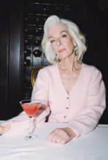 Brunette the Label Valentina Cardigan in Light Pink w/ Silver Buttons