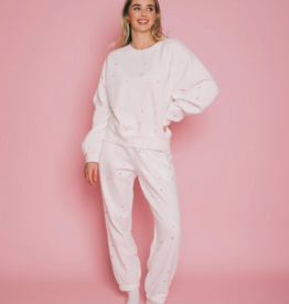 Brunette the Label All Over Tiny Heart Oversized Jogger