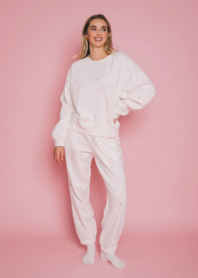 Brunette the Label All Over Tiny Heart Oversized Jogger