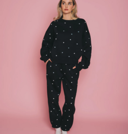 Brunette the Label All Over Tiny Heart Oversized Jogger