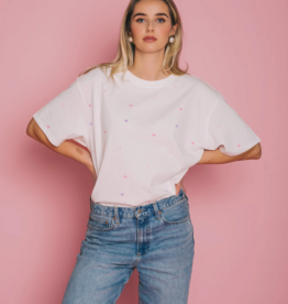 Brunette the Label All Over Tiny Heart Oversized Boxy Tee