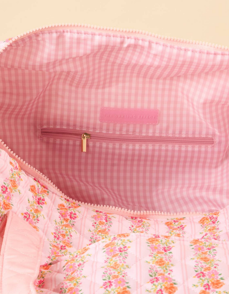 The Darling Effect On-The-Go Quilted Weekender Bag in Petal Parade Pink