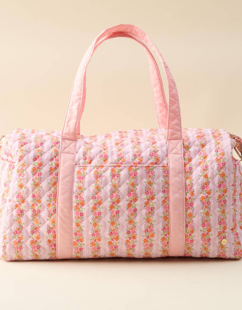 The Darling Effect On-The-Go Quilted Weekender Bag in Petal Parade Pink