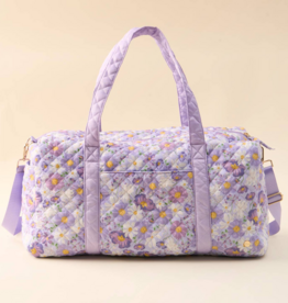 The Darling Effect On-The-Go Quilted Weekender Bag in Purple Bouquet Beauty