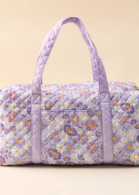 The Darling Effect On-The-Go Quilted Weekender Bag in Purple Bouquet Beauty