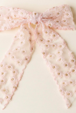 The Darling Effect Ditzy Daisies Sheer Hair Bow - Blush Pink