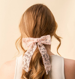 The Darling Effect Ditzy Daisies Sheer Hair Bow - Blush Pink