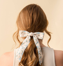 The Darling Effect Floral Hair Bow - Blue