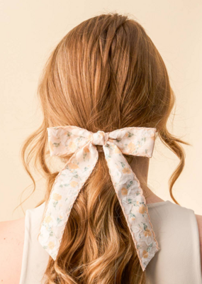 The Darling Effect Floral Hair Bow - Yellow