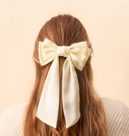 The Darling Effect Satin Hair Bow - Cream
