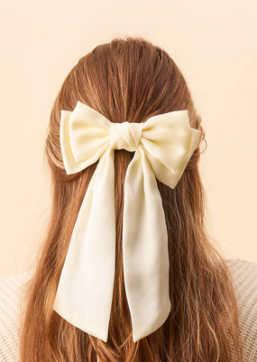 The Darling Effect Satin Hair Bow - Cream