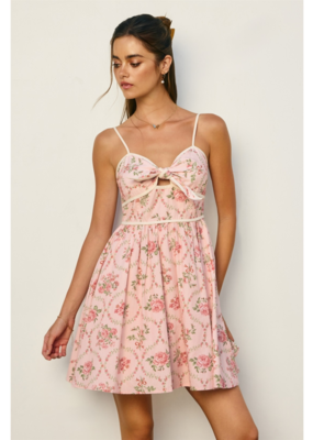 Dress Forum Cottage Charm Tie-Front Mini Dress in Romantic Garden