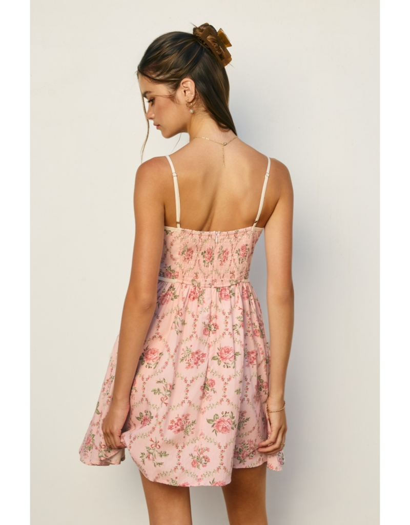 Dress Forum Cottage Charm Tie-Front Mini Dress in Romantic Garden