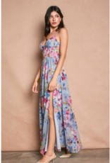 Dress Forum Garden Promenade Corset Maxi Dress in Delicate Blues Floral