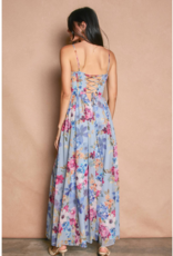 Dress Forum Garden Promenade Corset Maxi Dress in Delicate Blues Floral
