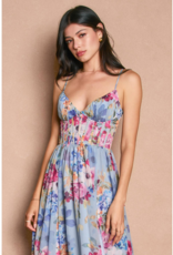 Dress Forum Garden Promenade Corset Maxi Dress in Delicate Blues Floral