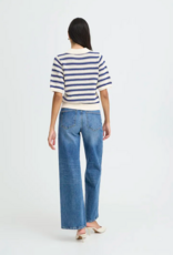 B.Young Mikala Knitted Cotton Pullover in Blue Stripe
