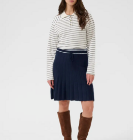 Cream Villea Skirt in Navy