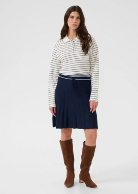 Cream Villea Skirt in Navy