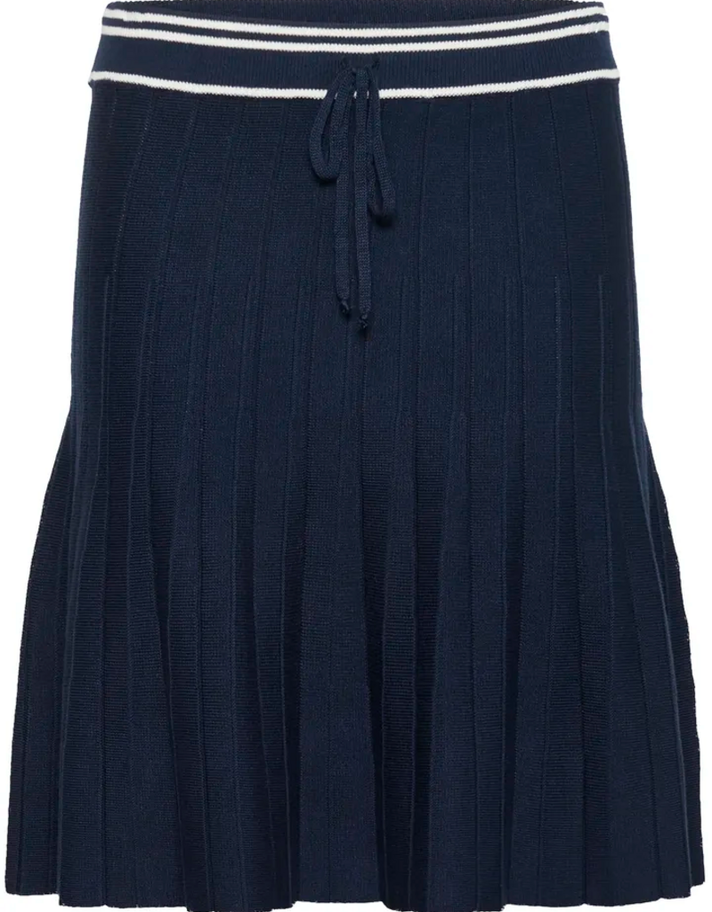 Cream Villea Skirt in Navy