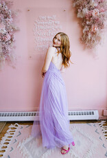 Amoris Wonderstruck Tulle Maxi Dress with Tie Shoulders in Lavender