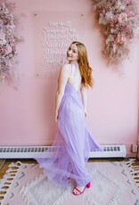 Amoris Wonderstruck Tulle Maxi Dress with Tie Shoulders in Lavender