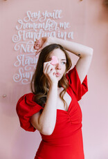 Adelyn Rae Hadley Bubble Sleeve Mini Dress in Red