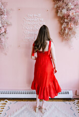 Adelyn Rae Ingrid Bow Strap Midi Dress in Red