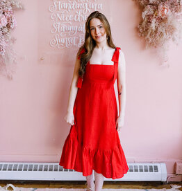 Adelyn Rae Ingrid Bow Strap Midi Dress