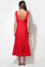 Adelyn Rae Ingrid Bow Strap Midi Dress in Red