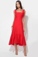 Adelyn Rae Ingrid Bow Strap Midi Dress in Red