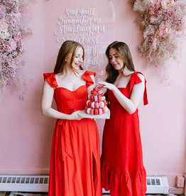 Dress Forum Heaven Sent Bustier Flutter Sleeve Dress In Red