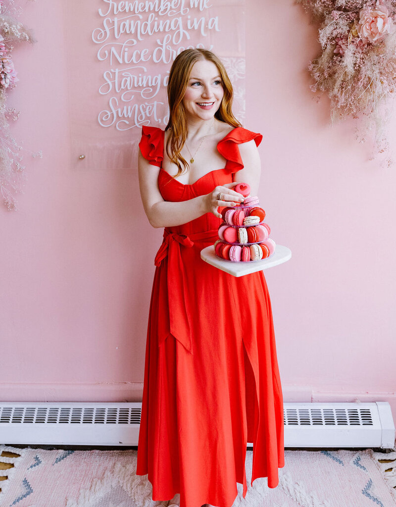 Dress Forum Heaven Sent Bustier Flutter Dress in Red