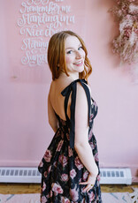 Dress Forum All For You Corset Tiered Maxi Dress with Shoulder Ties in Midnight Rose