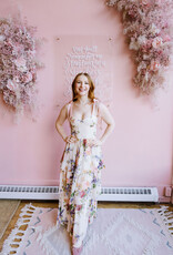 Dress Forum Delicate Affair Corset Tiered Maxi Dress with Shoulder Ties in Soft Coral