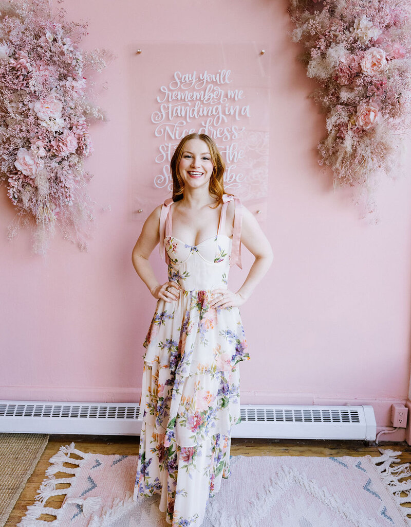 Dress Forum Delicate Affair Corset Tiered Maxi Dress with Shoulder Ties in Soft Coral