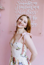 Dress Forum Delicate Affair Corset Tiered Maxi Dress with Shoulder Ties in Soft Coral